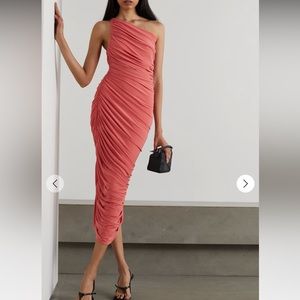 Norma Kamali Diana One Shoulder Dress Papaya